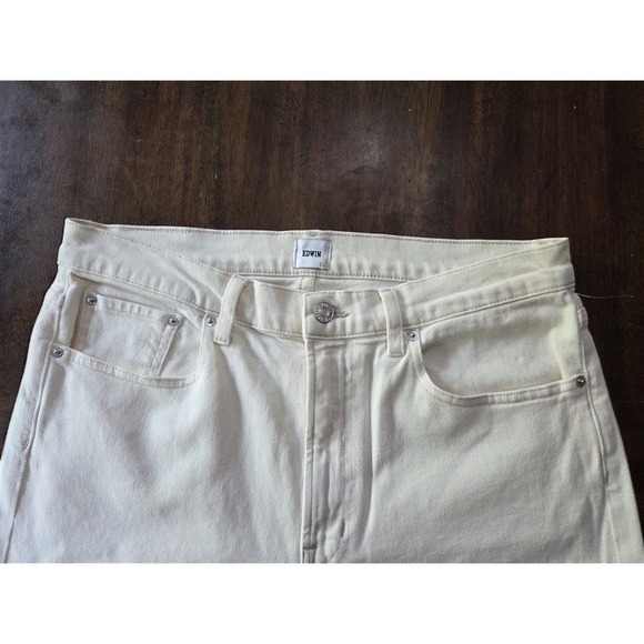 NWOT Edwin 31 Marli Wide Leg With Raw Hem Cream 129114 - Picture 2 of 3